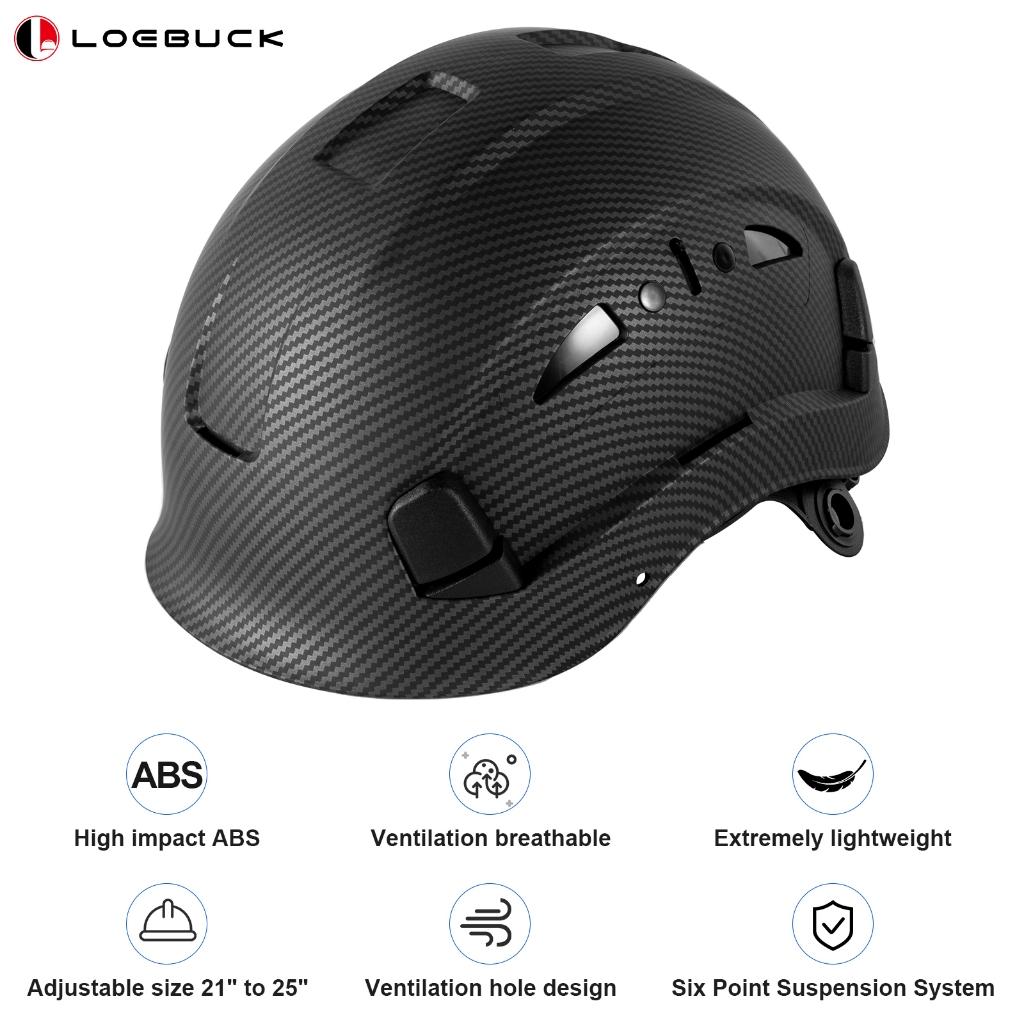 Защитный шлем LOEBUCK с узором из углеродного волокна, каски, одобренная строительством каска, регулируемый вентилируемый защитный шлем ANSI Z89.1 для мужчин, женщин,