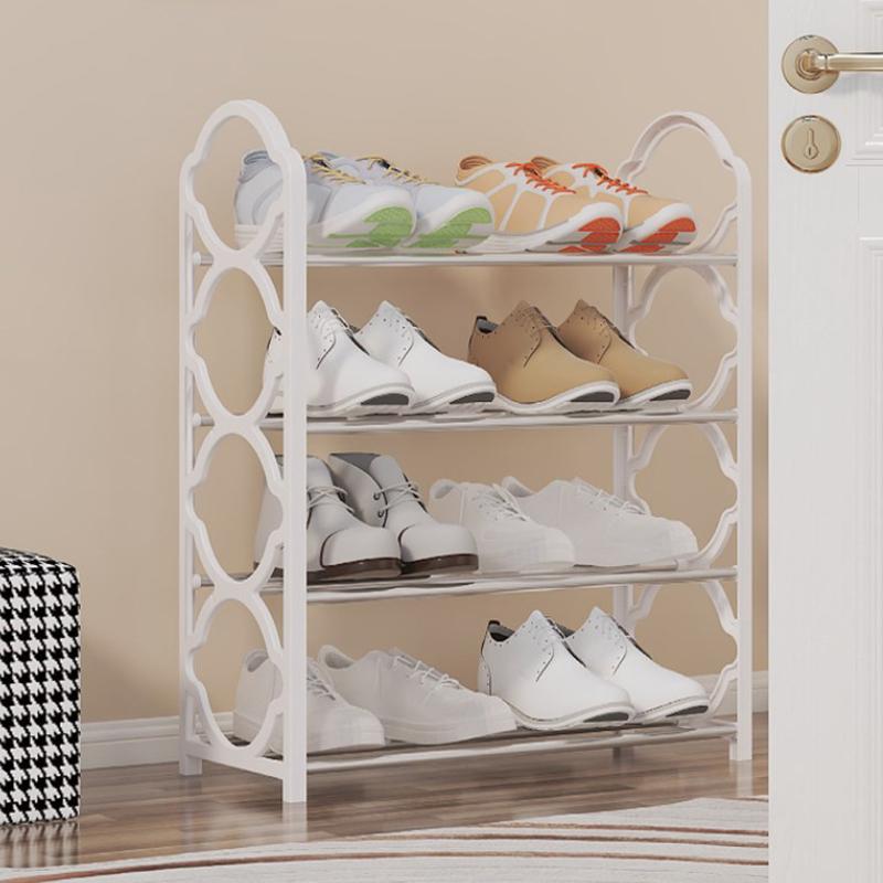 Многослойная полка для обуви, 4 слоя, простой пыленепроницаемый шкаф для хранения обуви, многослойная сборная дверная полка-органайзер для общежития