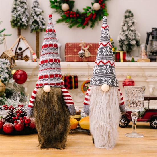 Christmas Gnome Wine Bottle Cover Handmade Plush Elf Decoration Holiday Red Wine Sleeve for Thanks Giving Christmas Table Decor