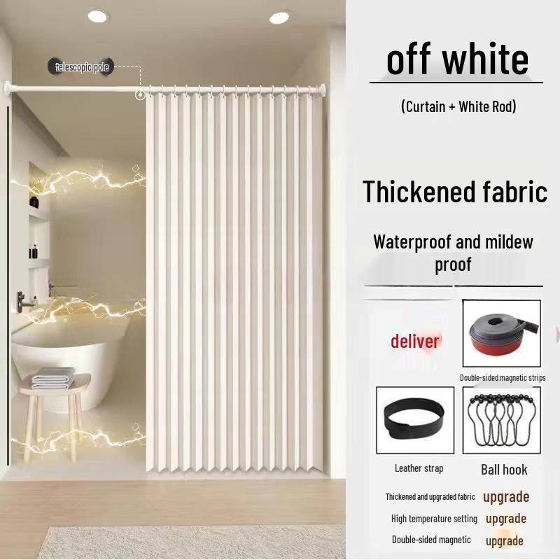 Handun Retractable Folding Shower Curtain Set