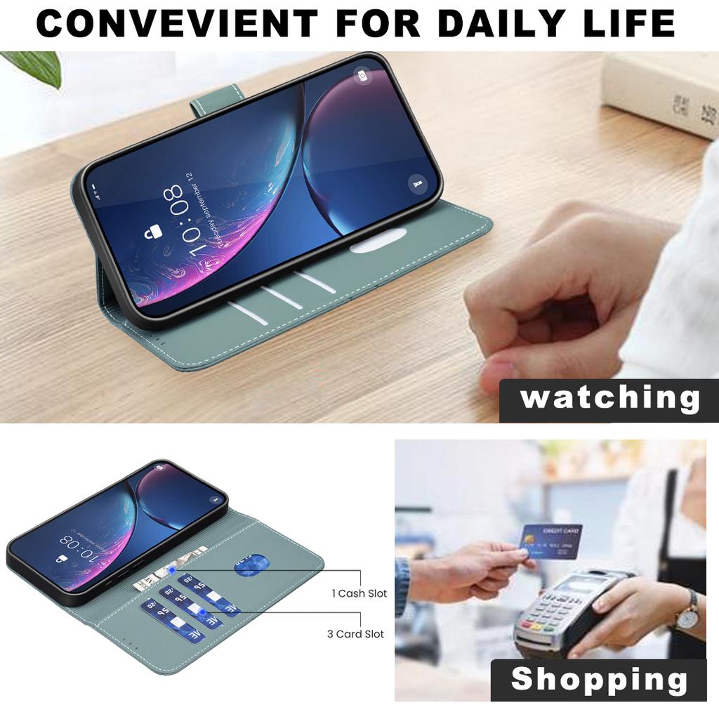 Чехол BINFEN COLOR BF35 для iPhone 17, кожаная крышка телефона с геометрическим тиснением, кошелек с RFID-защитой, подставка