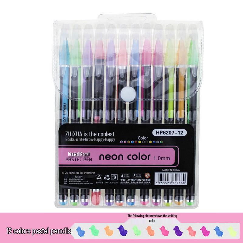 Гелевая ручка пастельных тонов большой вместимости с блестками для рисования и ведения дневника своими руками