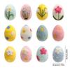 12 шт. пасхальных яиц из войлока и пенопласта, счастливых пасхальных украшений, расписных цветочных точек, подвесок с веревкой, сделай сам, подарок детям для дома