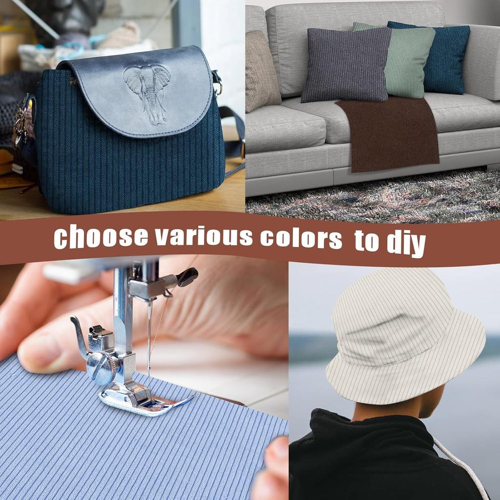 16 шт. Вельвет в рубчик Однотонная плотная ткань для шитья своими руками Материалы Эластичный вельвет для пальто Рубашки Платья Брюк Костюма Дизайна дивана