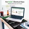 Коврик для мыши Excel Shortcuts, большой, расширенный, для офисного компьютерного стола, большой коврик для клавиатуры с прошитым краем, нескользящая основа