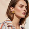 Irregular Flower Earrings Pleated Ear Accessories Elegant Flower Stud Earrings  Wedding