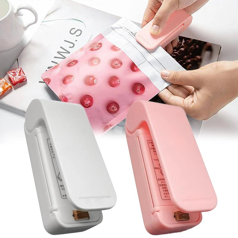 Mini Bag Sealer Storage Food Plastic Bag Clip Sealing Machine Portable Sealer Packing Seal Snack Kitchen Gadgets Battery Support