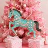 Horse Christmas Ornaments Sparkly Rhinestone Horse Hanging Decoration Acrylic Christmas Tree Ornament for Winter Xmas Party Supplies Holiday Decor