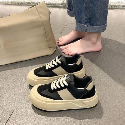 Полосатые белые туфли для детей, весна и осень, новинка, модные универсальные туфли на толстой подошве для студентов, повседневные туфли для сёрфинга