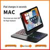 Поворотная сенсорная Bluetooth-клавиатура для iPad Mini 6/7, 8,3 дюйма, с цветной подсветкой