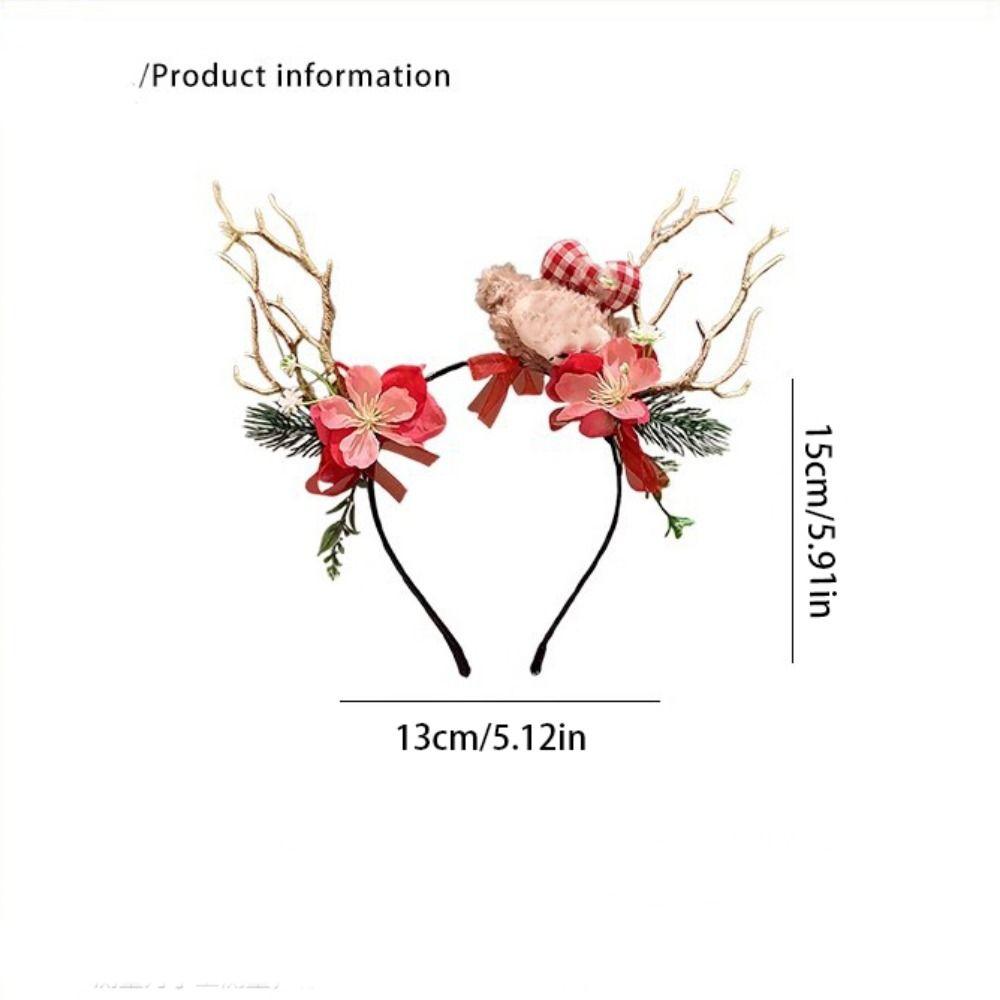 Glowing Elk Hair Hoop LED Christmas Headband Plush Glowing New Year Headband Antlers Headband Kid