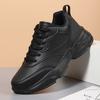 Spring and Autumn Sports Shoes Women's Leather Surface Waterproof Thick Sole Comfortable All Black KFC Kitchen Non-slip Work Shoes