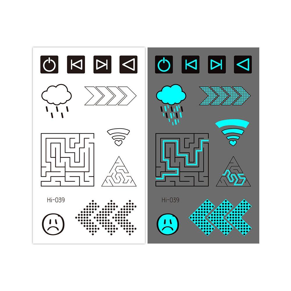 Star Feather Men Women Tattoo Sticker Blue Luminous Fake Tattoo Temporary Tattoos Body Art