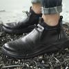 Модная мужская рабочая защитная обувь со стальным носком, износостойкие противоскользящие плоские промышленные строительные защитные рабочие туфли для мужчин