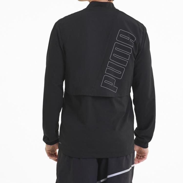 Puma Светоотражающая беговая куртка на молнии для мужчин, верхняя одежда, черная 51937001