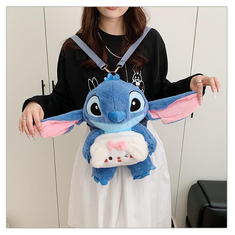 Плюшевый рюкзак-мультяшный персонаж Почакко (из Stitch) для девочек, с застежкой-молнией, для повседневных поездок