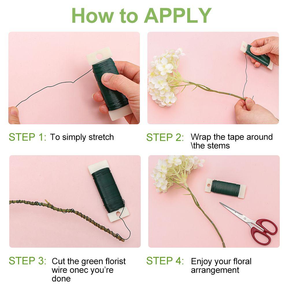 Wrapping Flower Arrangements Plastic Coated Wire Xmas Green Rope Paddle Wire for Crafts Floral Wire