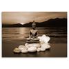 Canvas print, Buddha on stones brown
