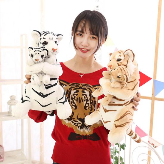 Плюшевая кукла Тигр Мягкая игрушка-животное Симуляция Тигрица и Тигренок Кукла Тигр Плюшевые игрушки Украшение для вечеринки в животном стиле Детская