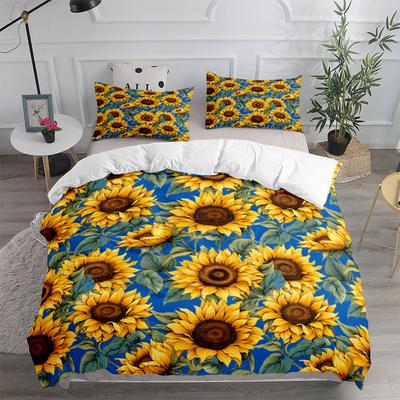 Комплект пододеяльников Fluid Sunflower Blue King Queen Double Full Twin Single Size Duvet Cover Наволочка Комплект постельного белья