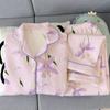 National style flowers autumn and winter new warm air cotton middle-aged and elderly mother retro high-end loungewear suit