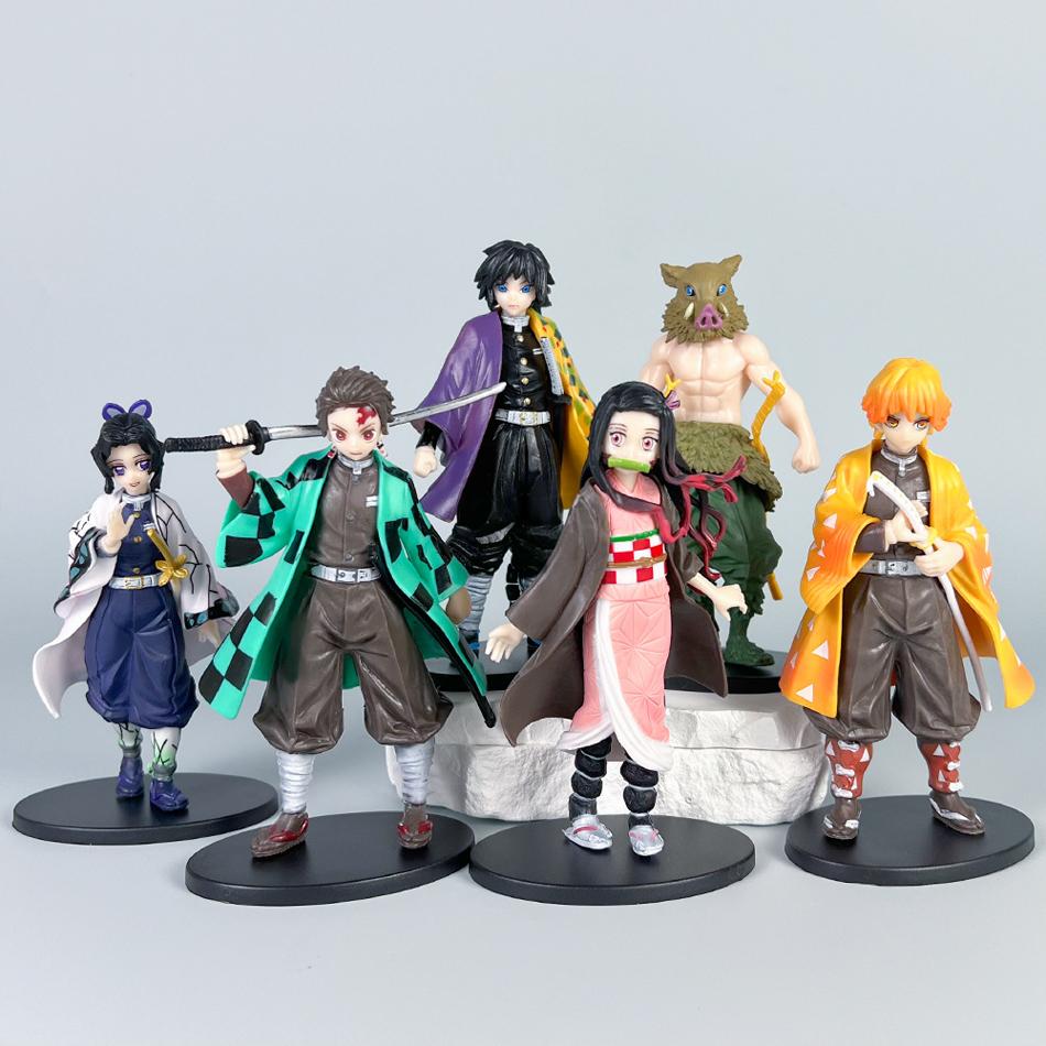 Anime Figure Kamado Tanjirou Nezuko Demon Slayer Figure Action Figures PVC Model Toys Zenitsu Figurine Inosuke Kimetsu No Yaiba