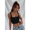 Women's Black Strappy Crop Top Blouse
