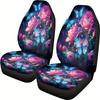 2Pcs Butterfly Rose Car Seat Covers, Universal Fit Car Seat Covers For Front Seats Only, Automotive Bucket Seat Cushion Pad Car