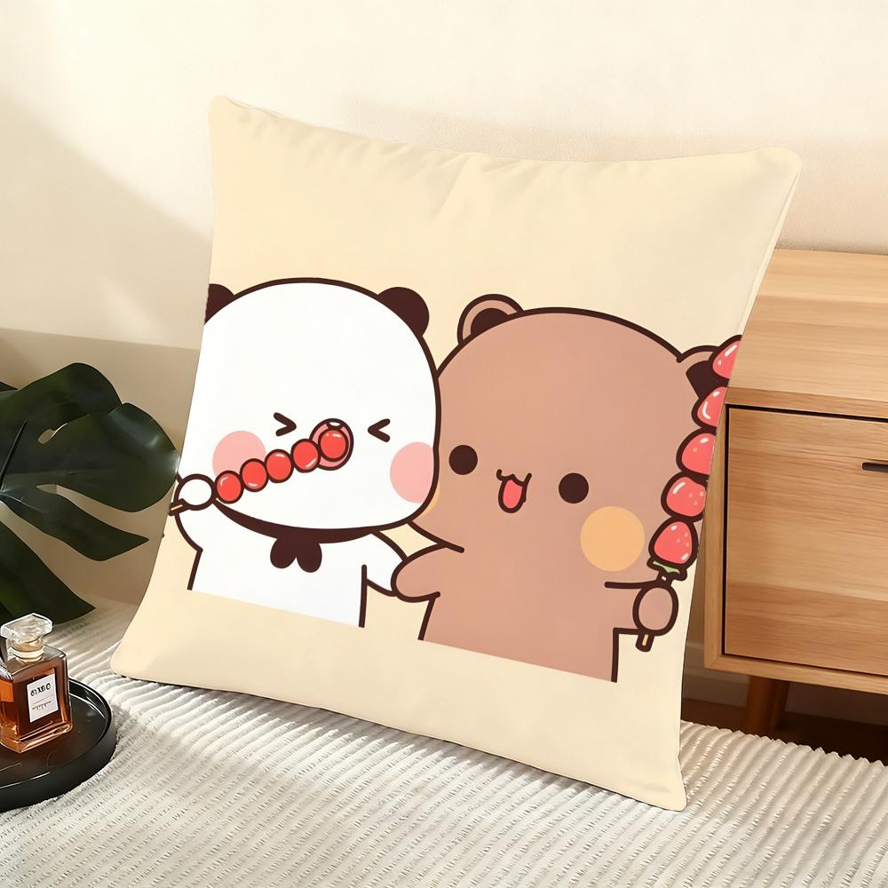 Bubu And Dudu Cushion Cover Soft Short Plush Pillow Cover Smooth Cozy Texture Aesthetic Cushion Case Home Decor