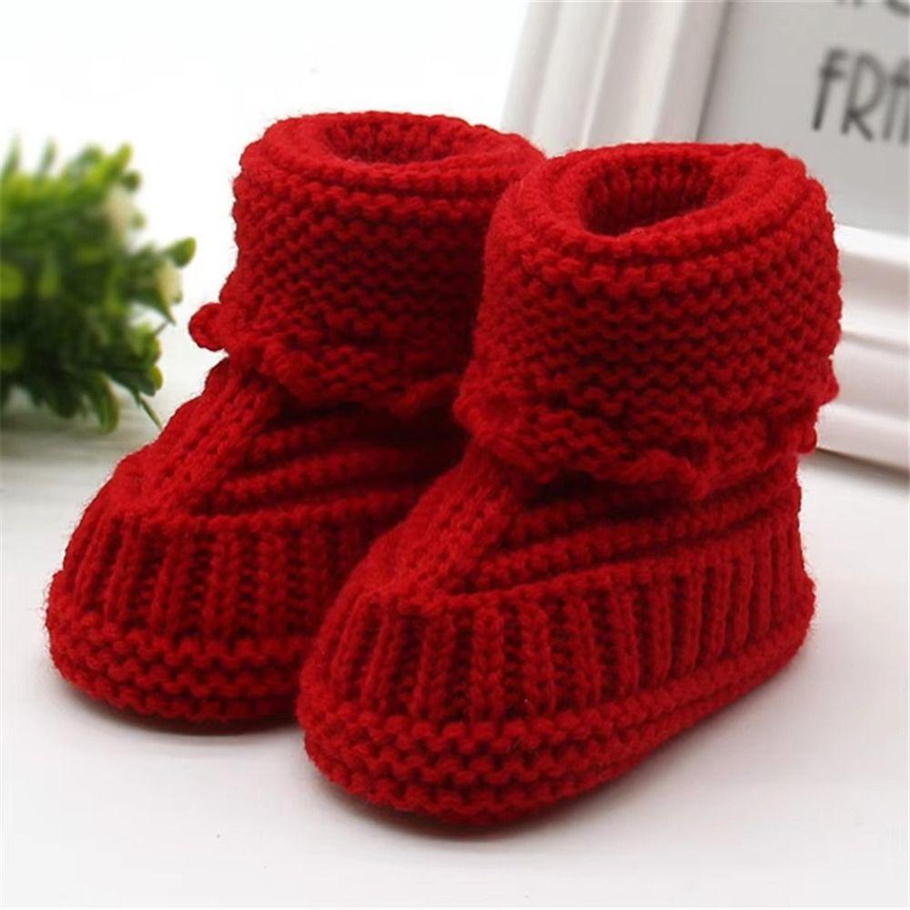 Soft Knit Baby Booties Handmade First Walkers Shoes New Toddler Warm Shoes