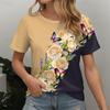 Butterfly Pattern T-Shirt For Women Flower Insects 3D Printed Tees Summer Loose Tops Short Sleeves Personality O-Neck T Shirts