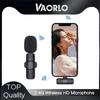 VAORLO Simsiz 2,4G Mikrofon Qisqich bilan 20M Past Kechikishli Uzatish Plug and Play Type-C Interfer Mikrofon Mobil Telefon uchun