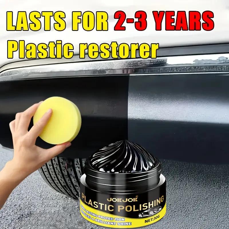 Воск для ремонта пластика «Все в одном» - Двойной усилитель черного глянца, для автомобильных сидений, приборной панели, центральной консоли - Легкий в уходе защитный крем