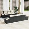VidaXL 8-piece Garden Sofa Set with Cushions Black Poly Rattan 3355636