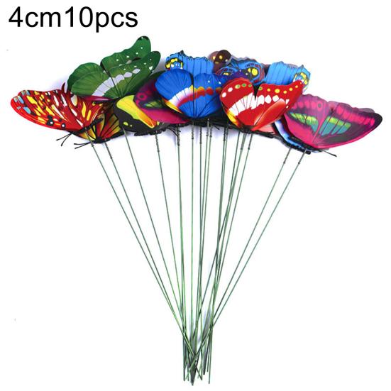 10/20/50Pcs Artificial Butterfly Insert Rod Garden Decor DIY Flower Arrangement