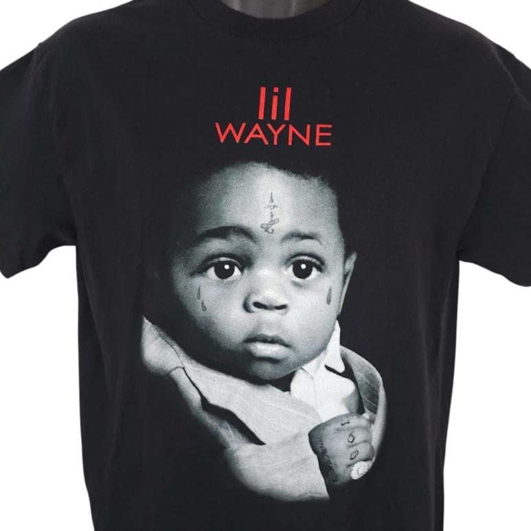 Lil Wayne 100% Cotton T-shirt Mens Tees Top Mens Size Medium Black The Carter III Rap Hip Hop Album Cover
