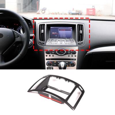 Для Infiniti G25 G37 2007-2013 ABS Углеродное волокно Центральная консоль Воздуховыпуск Навигация Декоративная рамка Наклейка Автомобильные аксессуары