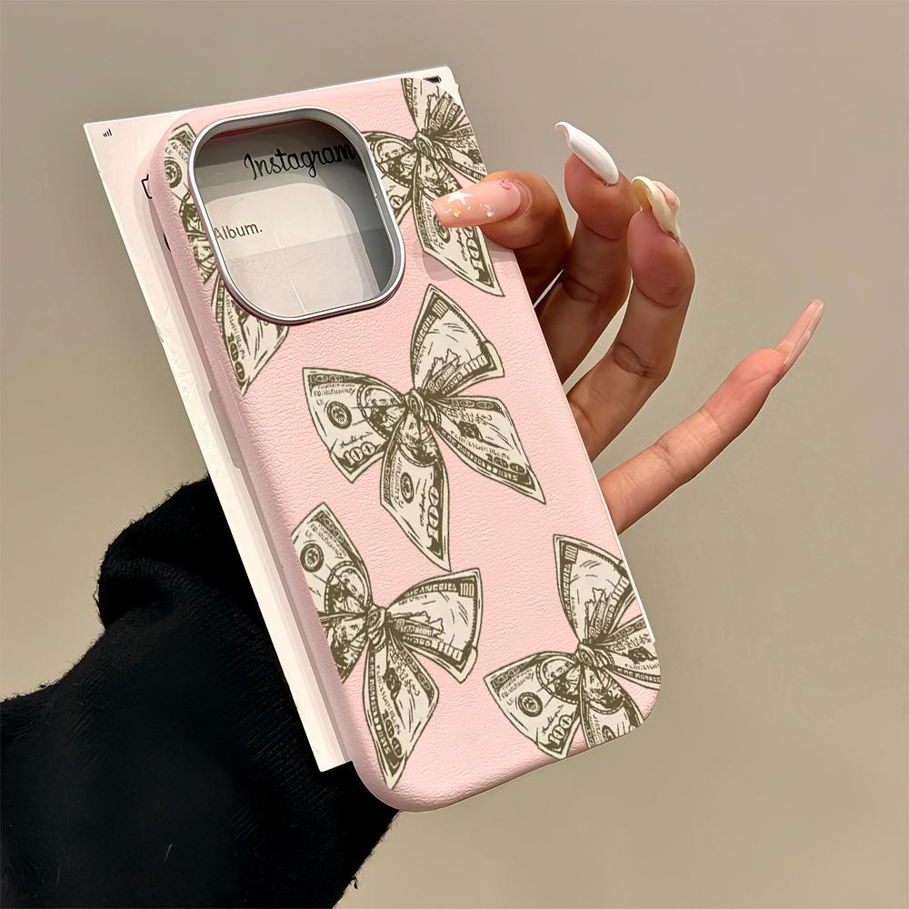 Retro Money Bow Phone Case For Redmi 13C 14C 15C 4G For Redmi Note 13 14 12 Pro+ 11 Pro 5G Protective Lychee Bumper Back Cover