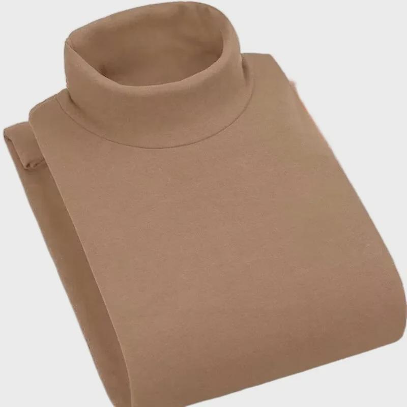 Мужская двухсторонняя футболка из немецкого бархата с длинными рукавами, воротником средней высоты, теплая для осени/зимы