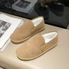 2024 Женская обувь на плоской подошве осень-зима, повседневная хлопковая обувь, теплые удобные женские мокасины больших размеров, зимняя обувь, нескользящая женская обувь