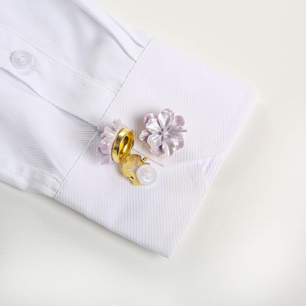 2 шт./компл. Цветы запонки пуговицы крышка на рубашку милый элегантный гардения пуговицы зажим подходит для смокинга рубашка украшение одежды