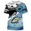 Fish Man Summer 3D Printed Men's T-shirt Wild Fishing Fashion Short Sleeve Large Size Loose Quick Drying Top