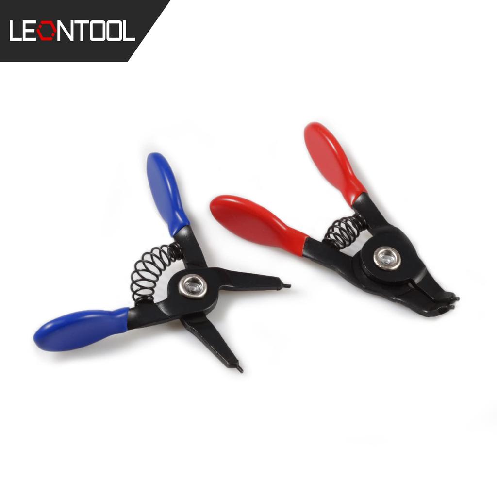 LEONTOOL Mini Snap Ring Pliers for Holes and Straight and Curved Compact and Tip Compact for Removing and Installing Retaining Dedicated Tool for