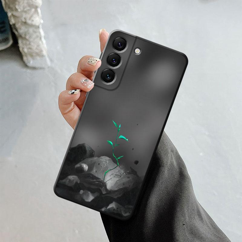 Чехол для телефона Samsung Galaxy S23 S22 S21 S20 Fe Ultra S10 S9 S8 Plus Note 20ultra 10plus, чехол с розой, тюльпаном, зелеными побегами цветов