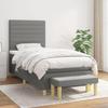 Maison Exclusive - Sommier à lattes de lit avec matelas Gris foncé 90x200 cm Tissu