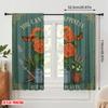 2pcs 2D Flat Printing Curtains Gardening Happiness Plants Butterflies 100% Polyester Fabric Without Electricity All Season Party