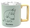MOOMIN Stainless Steel Mug 350ml with Lid Wooden Handle Vacuum Dual Structure Boxed Gift Present Green (Mint (With Logo))