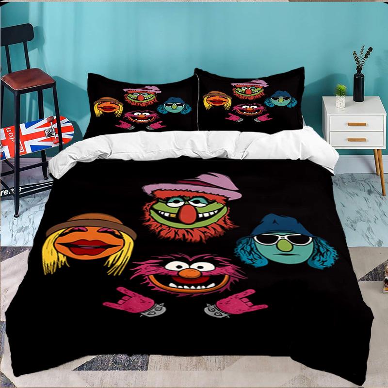 Muppet Rock Stars 3PCS Bedding set,Ideal for 1pc Duvet Cover And 2pcs Pillowcases Perfect for Fan gift,Ideal for Bedroom, Dormitory