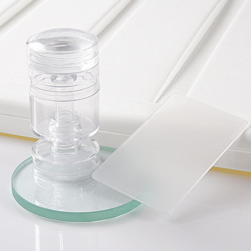 Вращающиеся прозрачные штампы для дизайна ногтей, изменяемый размер узора, силиконовый штамп для печати на кончиках пальцев, французский штамп для ногтей со скребком