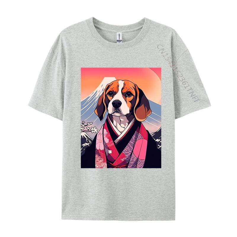 Beagle Dog Mount Fuji Tshirt Japanese Style Men T Shirt Funny Top Tshirts for Men Streetwear Mens Cotton Clothes